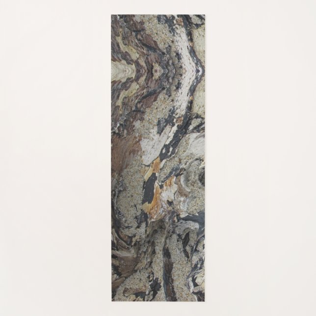 Driftwood Pattern Beach Wood Coastal Rustic Yoga Mat (Front)