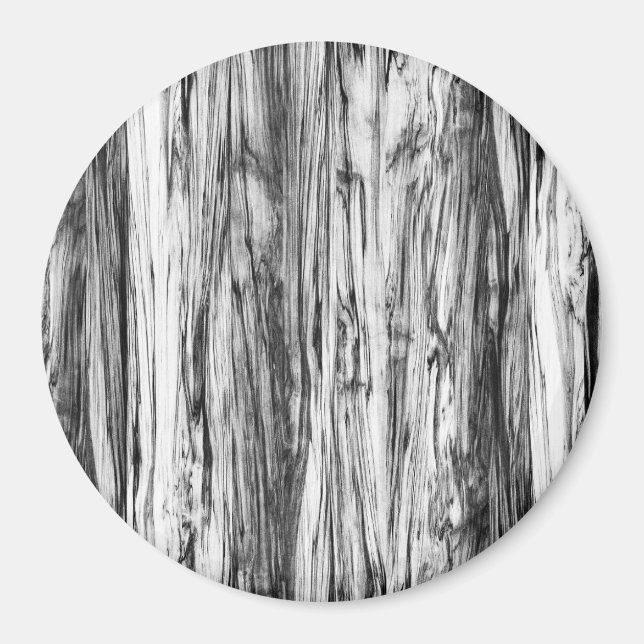 Driftwood pattern - black, white and gray magnet (Front)