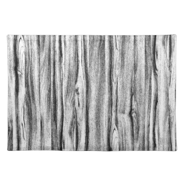 Driftwood pattern - black, white and grey placemat (Front)