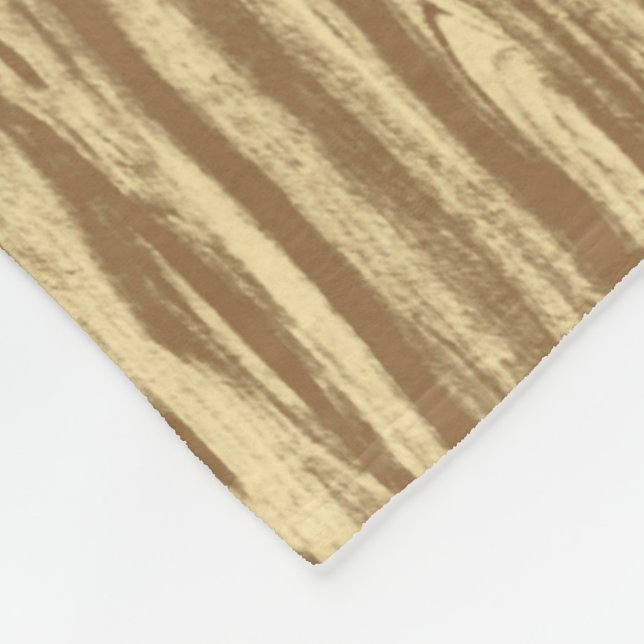 Driftwood pattern - cocoa brown and tan fleece blanket (Corner)