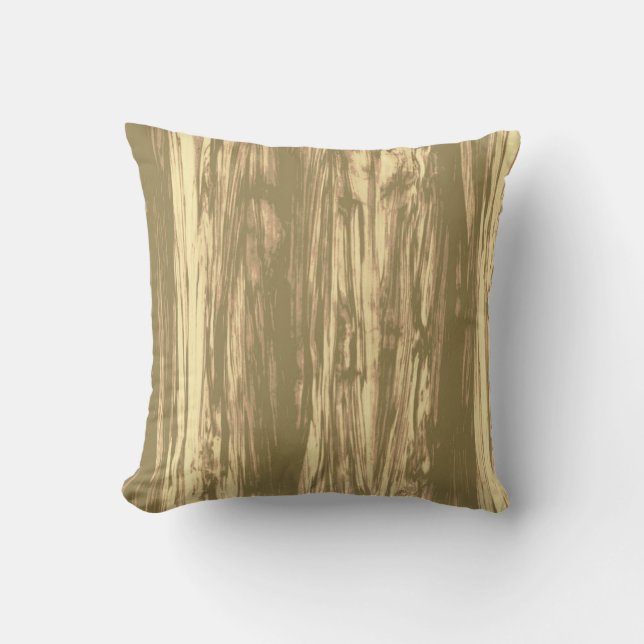 Driftwood pattern - cocoa brown and tan throw pillow (Front)