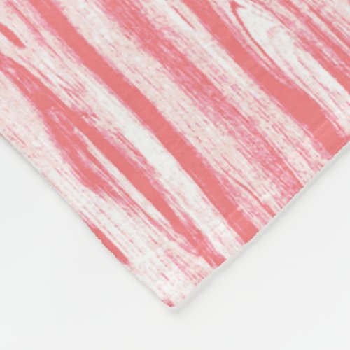 Driftwood pattern _ coral pink and white fleece blanket