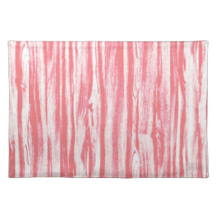 Driftwood pattern - coral pink and white placemat