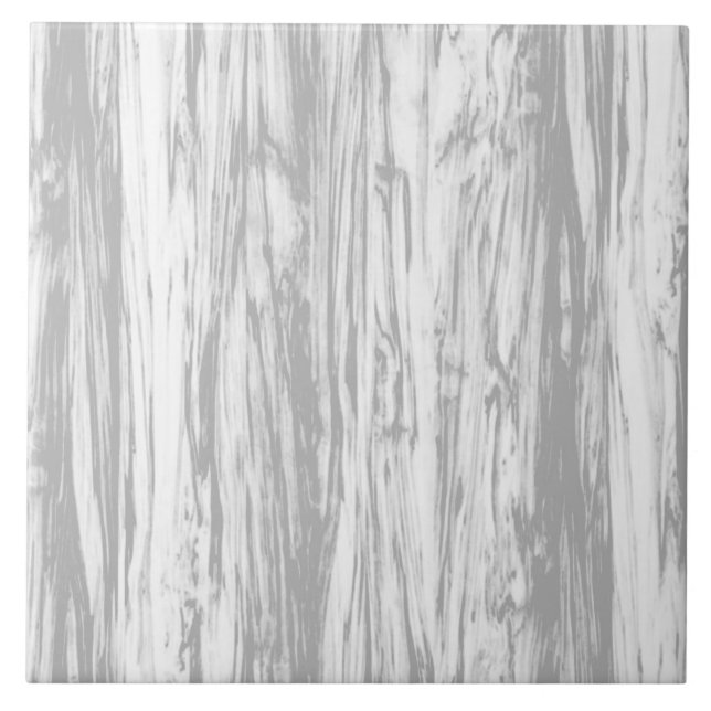 Driftwood pattern - grey / gray and white ceramic tile (Front)