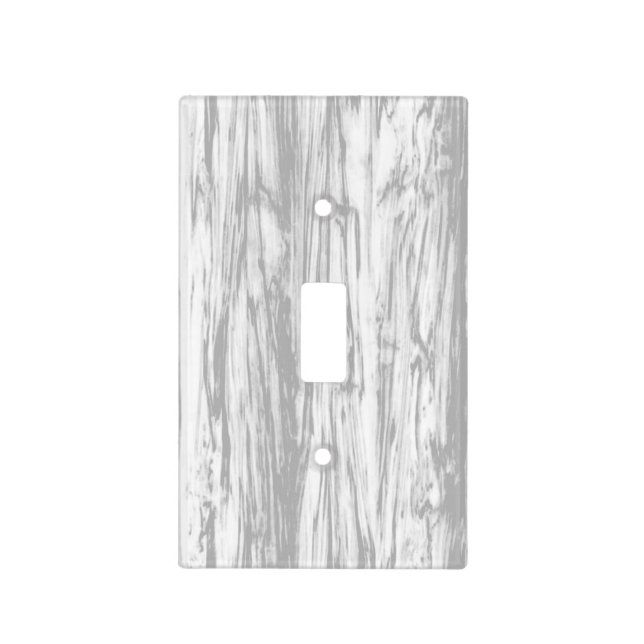 Driftwood pattern - grey / gray and white light switch cover (Front)