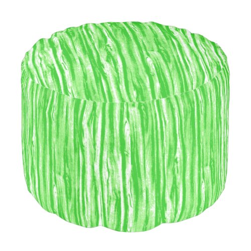 Driftwood pattern _ lime green and white pouf