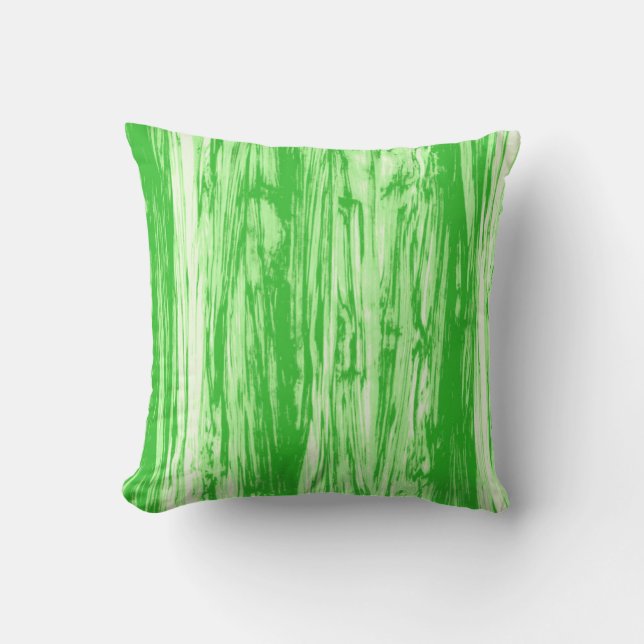 Driftwood pattern - lime green and white throw pillow (Front)