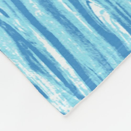 Driftwood pattern _ ocean blue and white fleece blanket