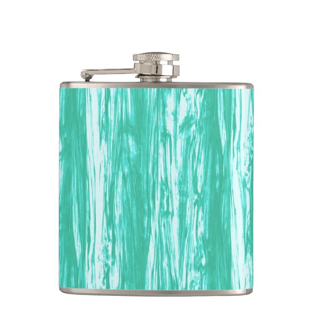 Driftwood pattern - turquoise and white flask (Front)