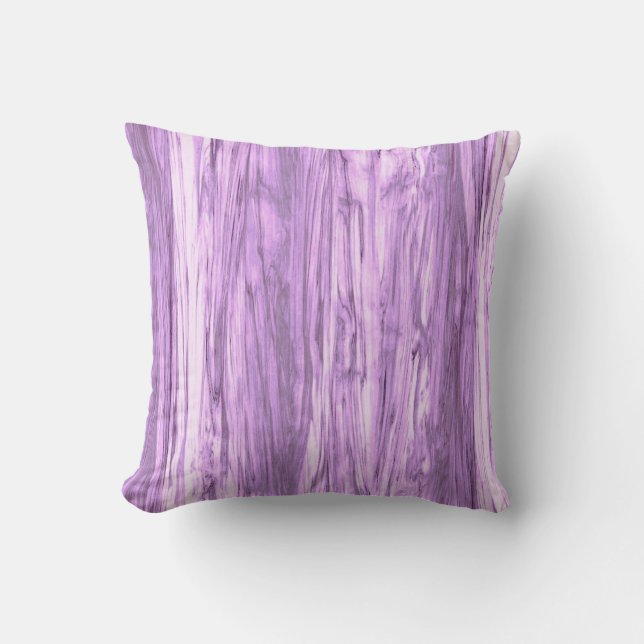 Driftwood pattern - violet purple and white throw pillow (Front)
