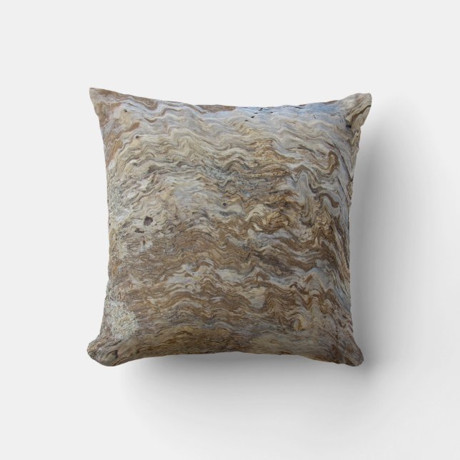 Driftwood Photo Beautiful Waves of Woodgrain Throw Pillow (Front)