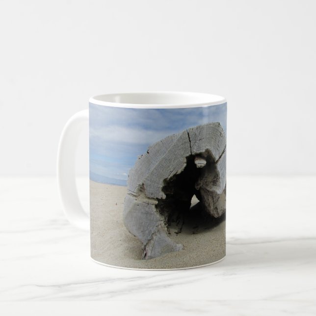 Driftwood Photo West Coast Pacific Beach Coffee Mug (Front Left)
