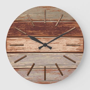 Driftwood Rust Wall Clock by Fiery_Fire at Zazzle