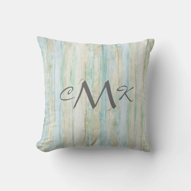Driftwood Shore Ocean Beach House Coastal Seashore Throw Pillow (Front)