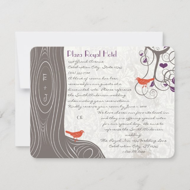 Driftwood Tree Swirl Accomodation Direction Card (Front)