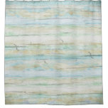 Driftwood Watercolor Beach Coastal Horizontal Wood Shower Curtain at Zazzle