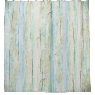 Rustic Anchor Shower Curtain Aqua Brown Nautical Wood Planks Ocean Barn Board