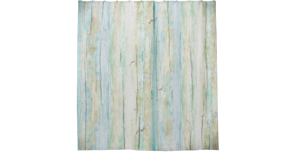 Driftwood Watercolor Beach Coastal Rustic Wood Art Shower Curtain