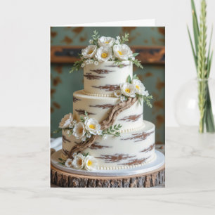 Driftwood Wedding Cake Congratulations Card