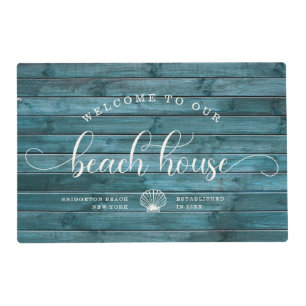 Driftwood WELCOME TO OUR Beach House Script Custom Placemat