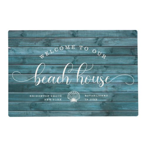 Driftwood WELCOME TO OUR Beach House Script Custom Placemat