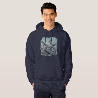 Driftwood Winter Abstract • Frosted Nature Art Hoodie