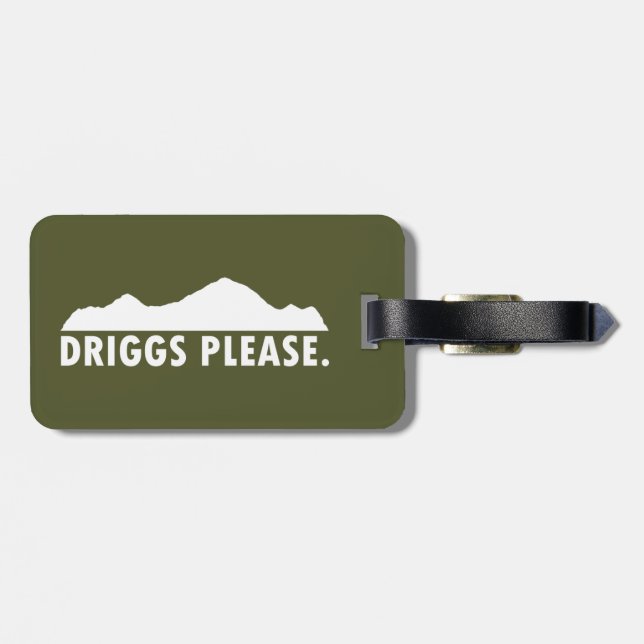 Driggs Idaho Please Luggage Tag (Back Horizontal)