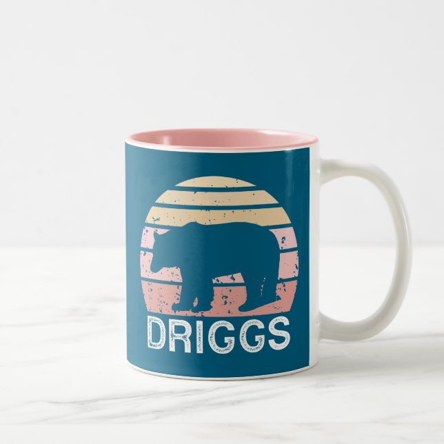 Driggs Idaho Retro Bear Two-Tone Coffee Mug (Right)