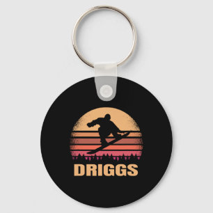 Driggs Idaho Snowboarding Outdoor Vintage Id Retro Keychain