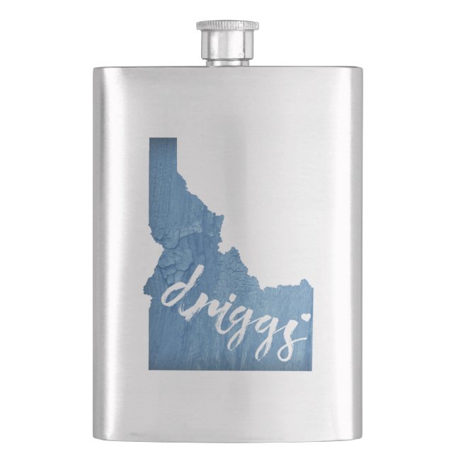 Driggs Idaho Wood Grain Flask (Front)