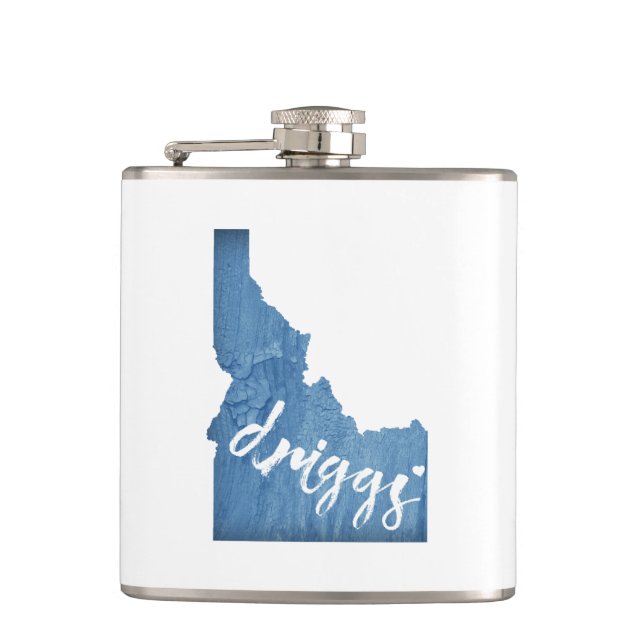 Driggs Idaho Wood Grain Flask (Front)
