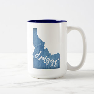 Driggs Idaho Wood Grain Two-Tone Coffee Mug
