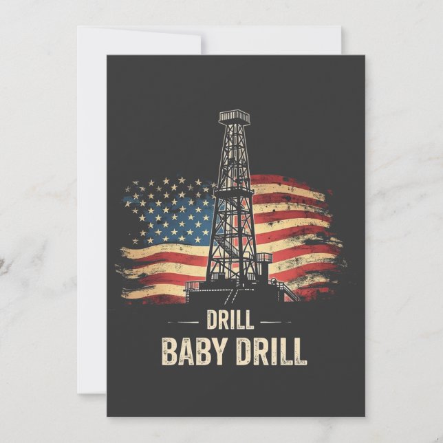 Drill Baby Drill American Trump Energy Economy  Holiday Card (Front)