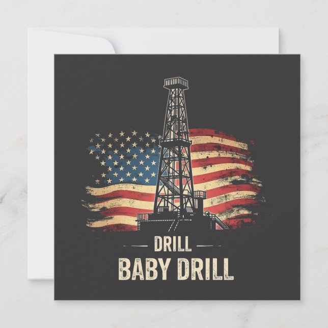 Drill Baby Drill American Trump Energy Economy  Holiday Card (Front)