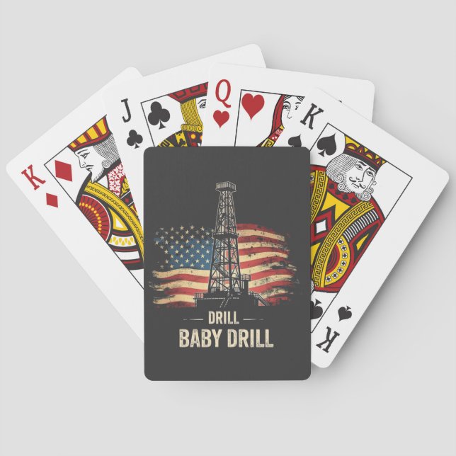 Drill Baby Drill American Trump Energy Economy  Poker Cards (Back)