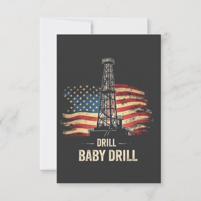 Drill Baby Drill American Trump Energy Economy  Thank You Card (Front)