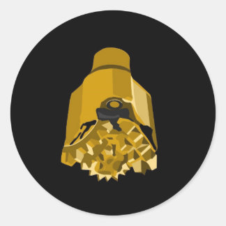 drill bit black classic round sticker