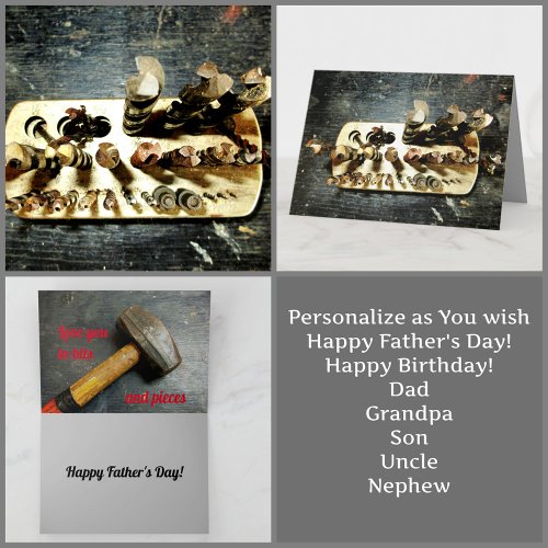 Drill Bits and Hammer Fathers Day or Birthday Card