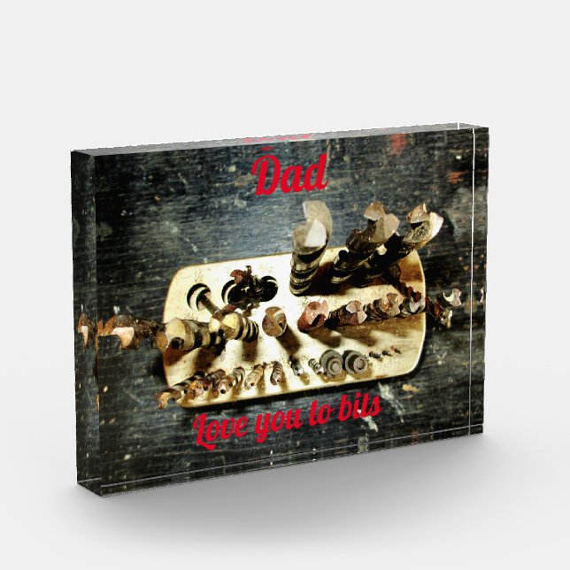 Drill Bits Love You to Bits Dad Photo Block (Left)