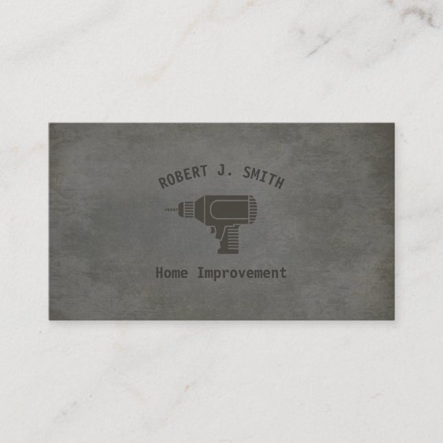 Drill Concrete Home Improvement Business Cards (Front)