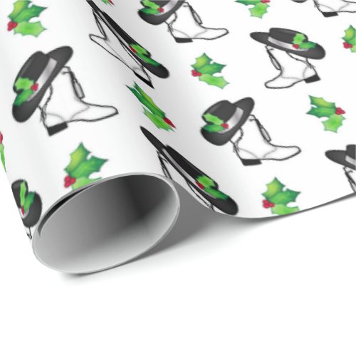 Drill Dance Team Christmas Boot and Hat Wrapping Paper
