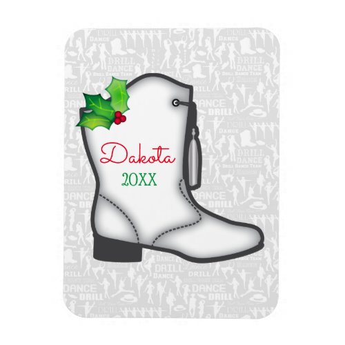 Drill Dance Team Christmas Boot Magnet