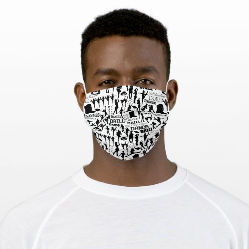 Drill Dance Team Silhouettes BW 1 Adult Cloth Face Mask