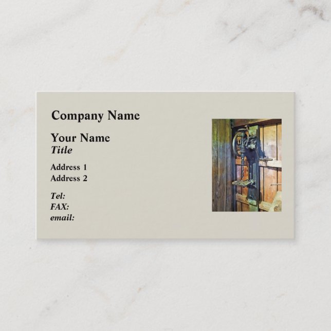 Drill Press in Shop Business Card (Front)