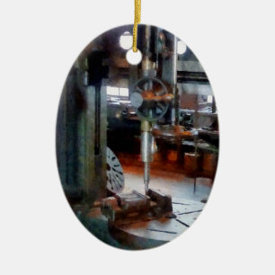 Drill Press Near Window Ceramic Ornament