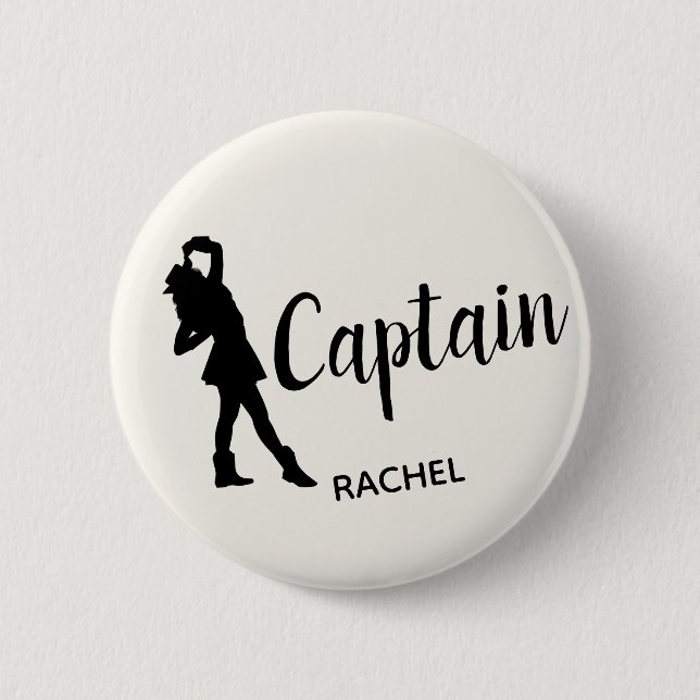 Drill Team Captain Personalized Button (Front)