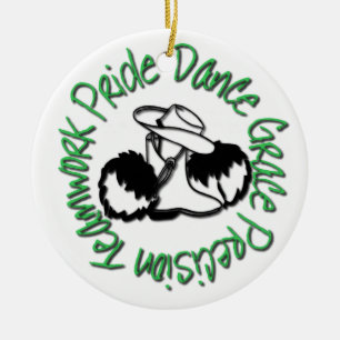 Drill Team - Dance Grace Precision Teamwork Pride Ceramic Ornament