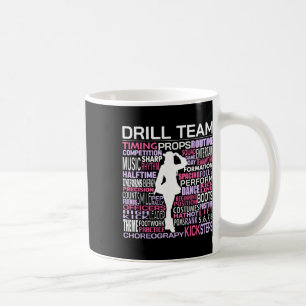 Drill Team Word Cloud Color Guard Dance Cheerleadi Coffee Mug