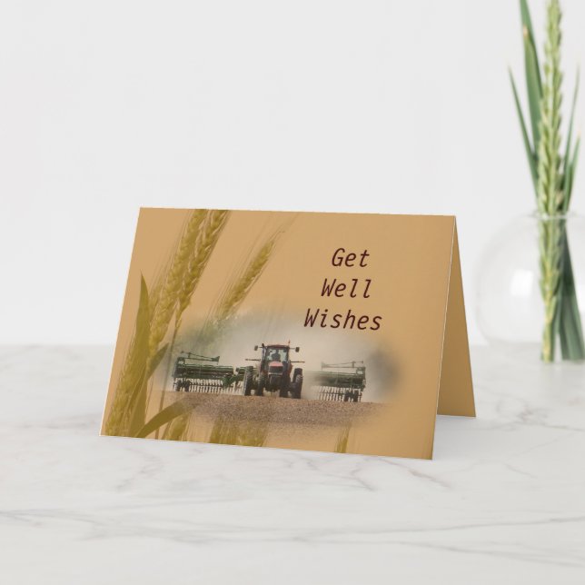 Drilling Kansas Wheat #3- customize any occasion Card (Front)