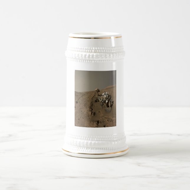Drilling Mars Curiosity Red Martian Landscape Beer Stein (Center)
